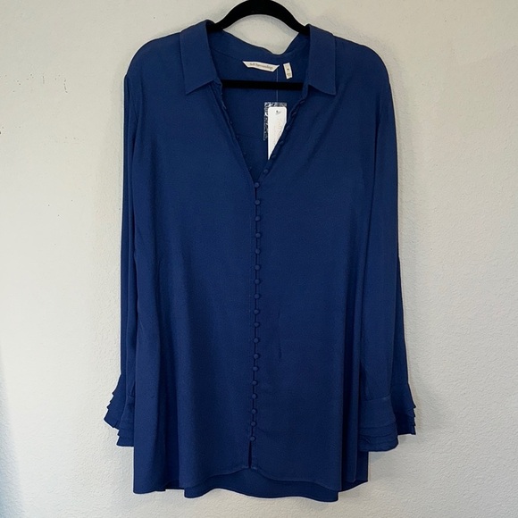 Soft Surroundings Blue Bell Sleeve Blouse - Picture 1 of 6